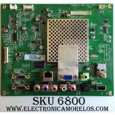 MAIN PARA TV VIZIO / NUMERO DE PARTE TXDCB02K049 / 756TXDCB02K049 / 715G6274-M01-000-004F / TXDCB02K049007Q / SUSTITUTAS 756XDCB02K049 / 756XECB02K008 / PANEL TPT275B5-A014 REV:S11A / MODELO E280i-A1 LTT3PRAQ